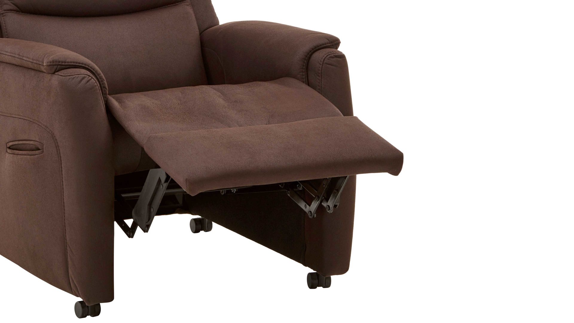 Fernsehsessel OrthoSedis aus Stoff in Dunkelbraun OrthoSedis OS-HU1111 - TV-Sessel A4 zwei Motoren - espressofarbene Mikrofaser