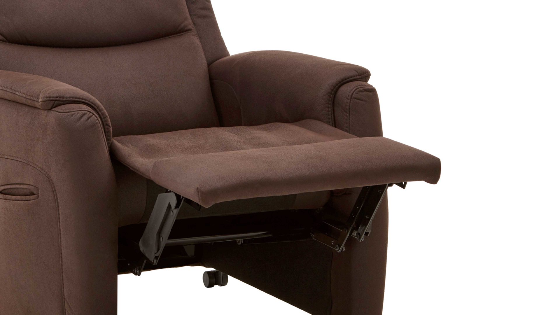 Fernsehsessel OrthoSedis aus Stoff in Dunkelbraun OrthoSedis OS-HU1111 - TV-Sessel A4 zwei Motoren - espressofarbene Mikrofaser