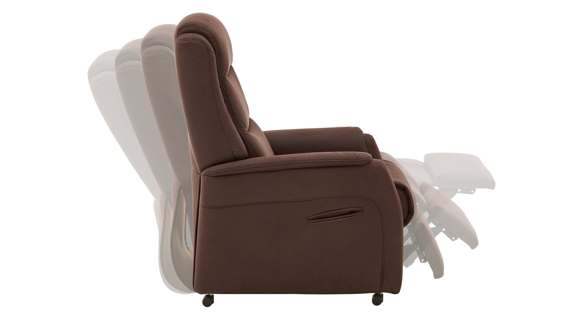 Fernsehsessel OrthoSedis aus Stoff in Dunkelbraun OrthoSedis OS-HU1111 - TV-Sessel A4 zwei Motoren - espressofarbene Mikrofaser