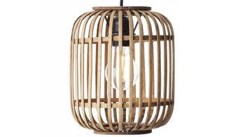 Pendelleuchte Brilliant aus Geflecht in Hellbraun Brilliant Pendelleuchte Woodrow hellbrauner Bambus - Breite ca. 21 cm