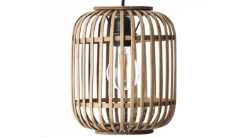 Pendelleuchte Brilliant aus Geflecht in Hellbraun Brilliant Pendelleuchte Woodrow hellbrauner Bambus - Breite ca. 21 cm