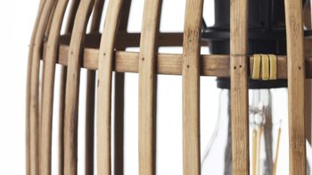 Pendelleuchte Brilliant aus Geflecht in Hellbraun Brilliant Pendelleuchte Woodrow hellbrauner Bambus - Breite ca. 105 cm