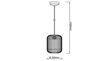 Pendelleuchte Brilliant aus Geflecht in Holzfarben Dunkel Brilliant Pendelleuchte Woodrow dunkler Bambus - Breite ca. 21 cm