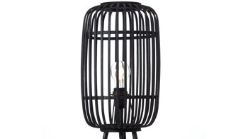 Stehleuchte Brilliant aus Geflecht in Holzfarben Dunkel Brilliant Stehleuchte Woodrow dunkler Bambus & Metall  - Höhe ca. 130 cm