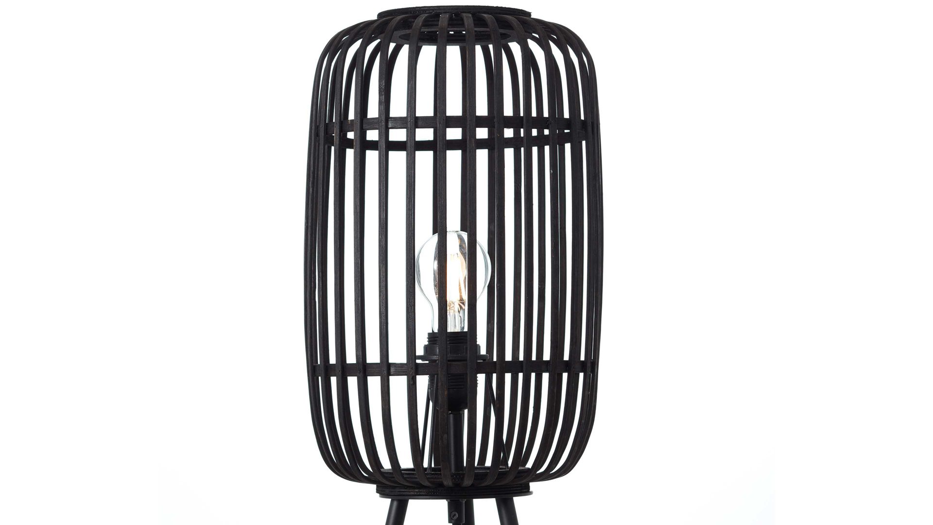 Stehleuchte Brilliant aus Geflecht in Holzfarben Dunkel Brilliant Stehleuchte Woodrow dunkler Bambus & Metall  - Höhe ca. 130 cm