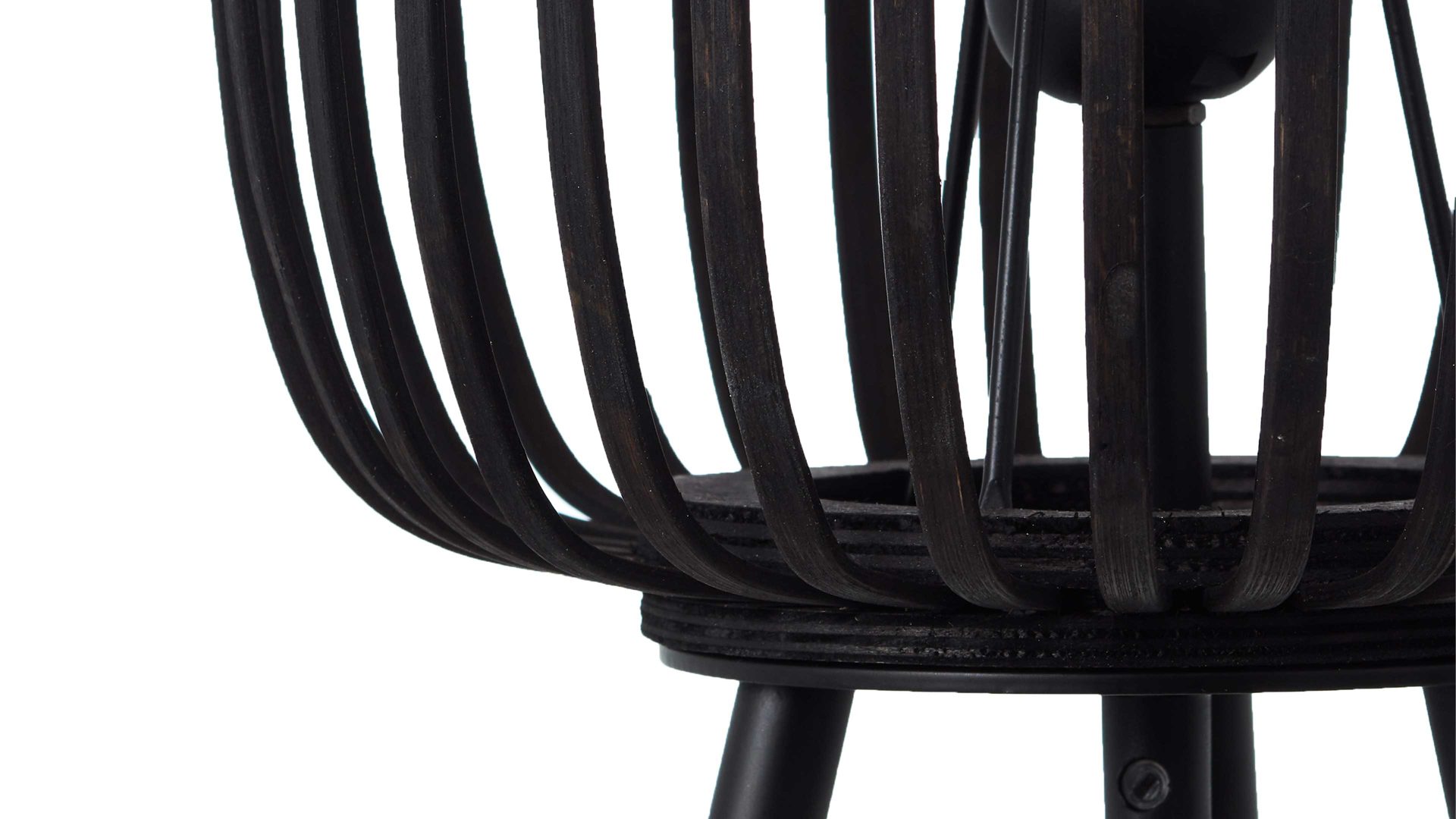 Stehleuchte Brilliant aus Geflecht in Holzfarben Dunkel Brilliant Stehleuchte Woodrow dunkler Bambus & Metall  - Höhe ca. 130 cm