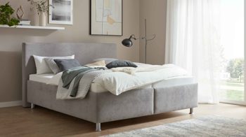 Polsterbett comfortmaster besser sitzen, liegen, leben aus Stoff in Hellgrau Comfortmaster OC-PB21003 - Polsterbett grauer Velours Enjoy 275317 – Liegefläche ca. 180 x 200 cm