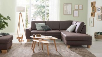 Ecksofa modulmaster aus Stoff in Dunkelbraun Modulmaster MM-ZE1037 - Ecksofa moccafarbene Mikrofaser Taurus - Stellfläche ca. 248 x 200 cm