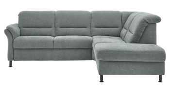 Ecksofa modulmaster aus Stoff in Hellblau Modulmaster MM-ZE1148 - Ecksofa stahlfarbener Bezug Milano & Fuß Z002-M01 - Stellfläche ca. 254 x 209 cm