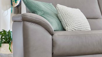 Ecksofa modulmaster aus Leder in Grau Modulmaster MM-PN1102 - Ecksofa granitfarbenes Leder Torro & Alufüße - Stellfläche ca. 264 x 249 cm