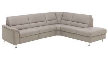 Ecksofa modulmaster aus Leder in Grau Modulmaster MM-PN1102 - Ecksofa granitfarbenes Leder Torro & Alufüße - Stellfläche ca. 264 x 249 cm