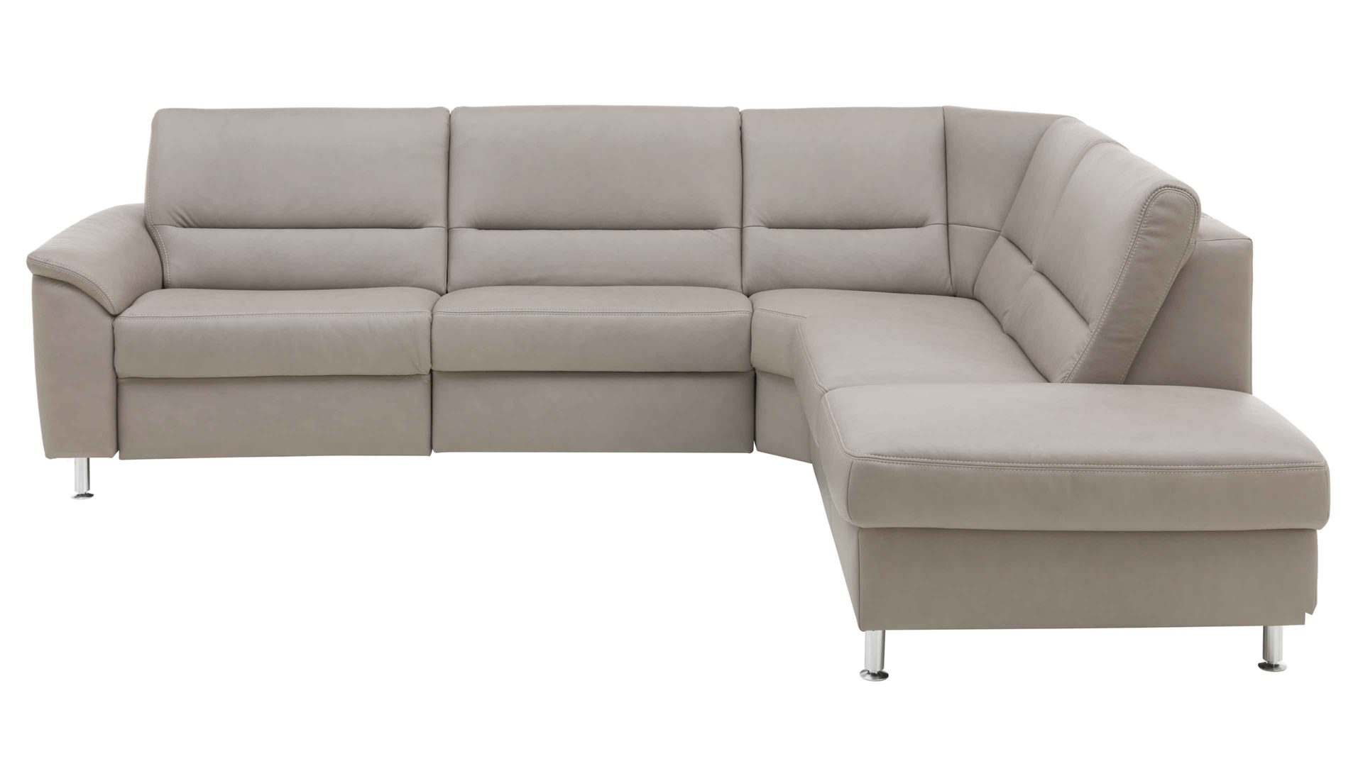 Ecksofa modulmaster aus Leder in Grau Modulmaster MM-PN1102 - Ecksofa granitfarbenes Leder Torro & Alufüße - Stellfläche ca. 264 x 249 cm