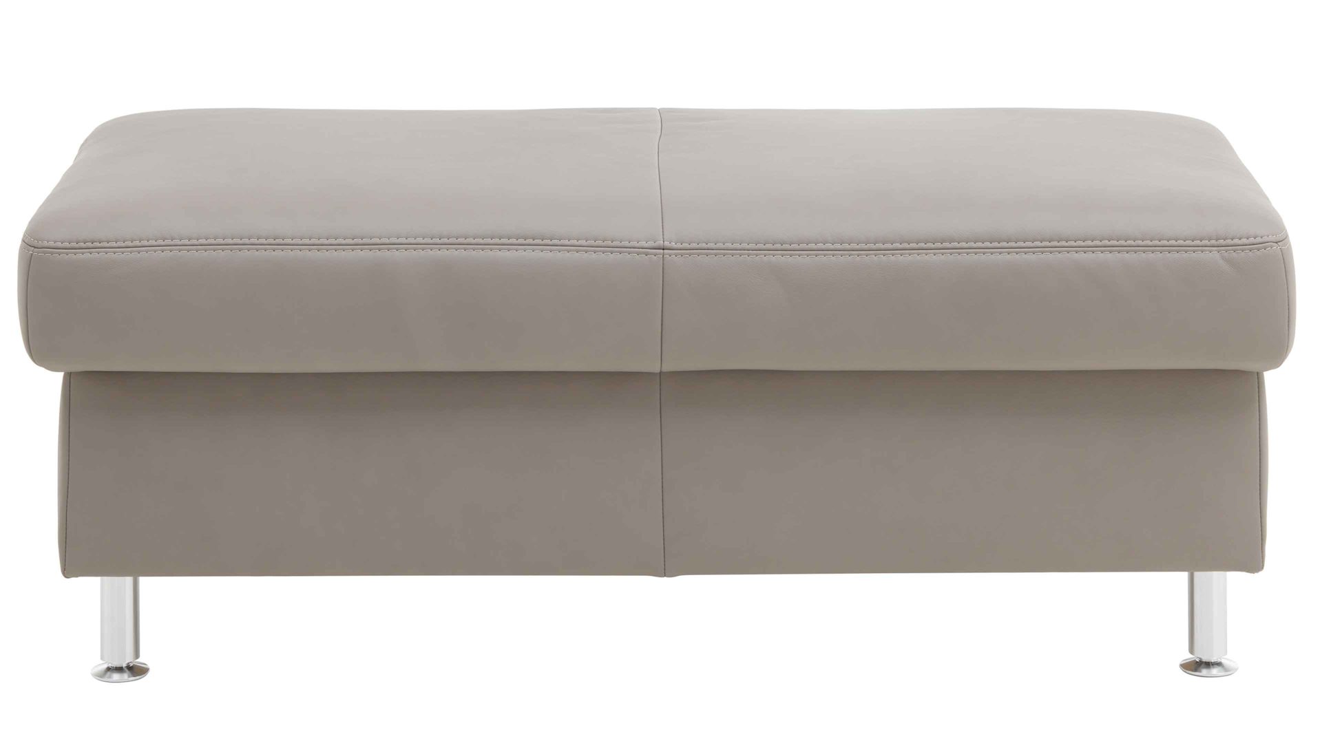 Funktionshocker modulmaster aus Leder in Grau Modulmaster MM-PN1102 - XXL-Funktionsocker granitfarbenes Leder Torro & Alufüße - ca. 130 x 65 cm