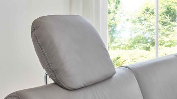 Kopfstütze modulmaster aus Leder in Grau Modulmaster MM-PN1102 - Comfortkopfstütze granitfarbenes Leder Torro - ca. 44 x 32 cm