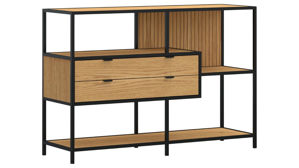 Regal Actona group aus Metall in Holzfarben Regal Seaford im Industrielook Wildeiche & Schwarz - ca. 114 x 78 cm