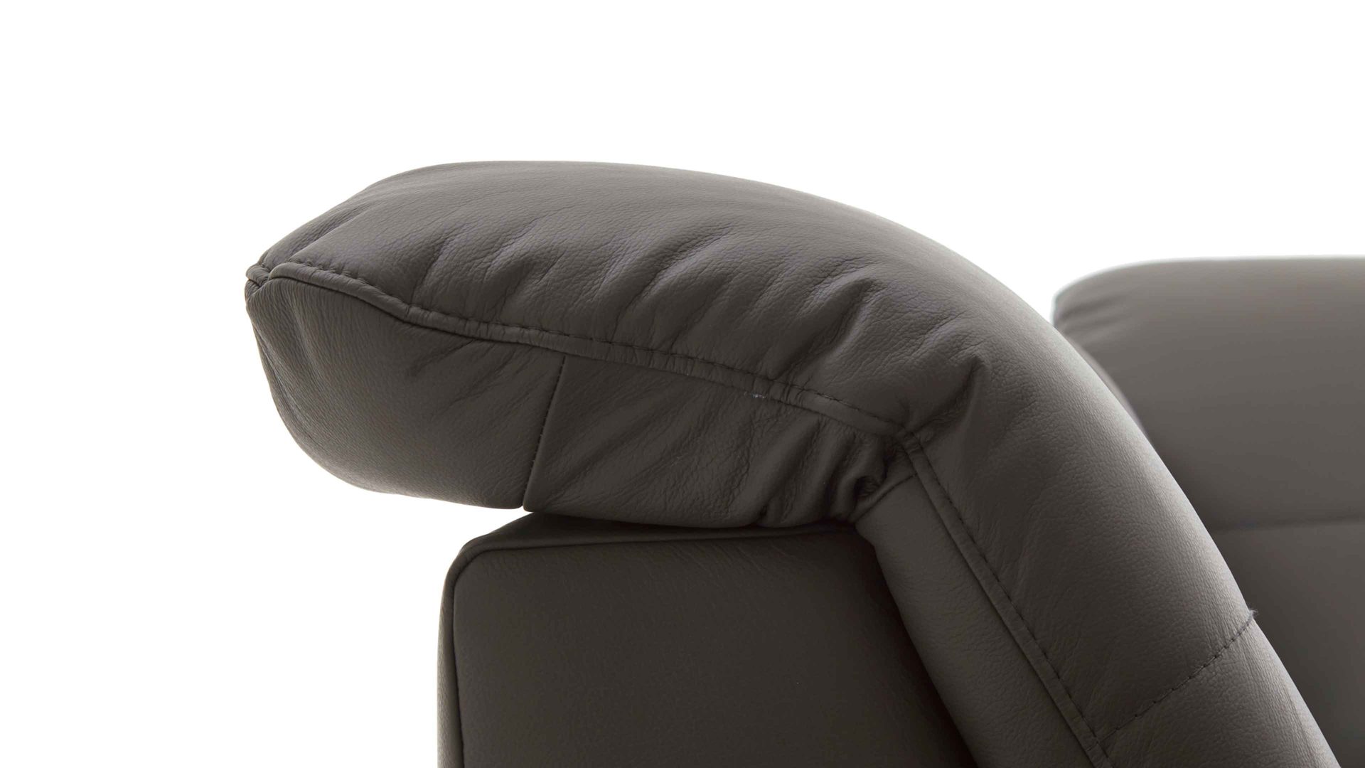 Ecksofa modulmaster aus Leder in Dunkelgrau Modulmaster MM-PN1078 - Ecksofa graues Leder Torro &amp; glänzende Winkelfüße - Stellfläche ca. 283 x 211 cm