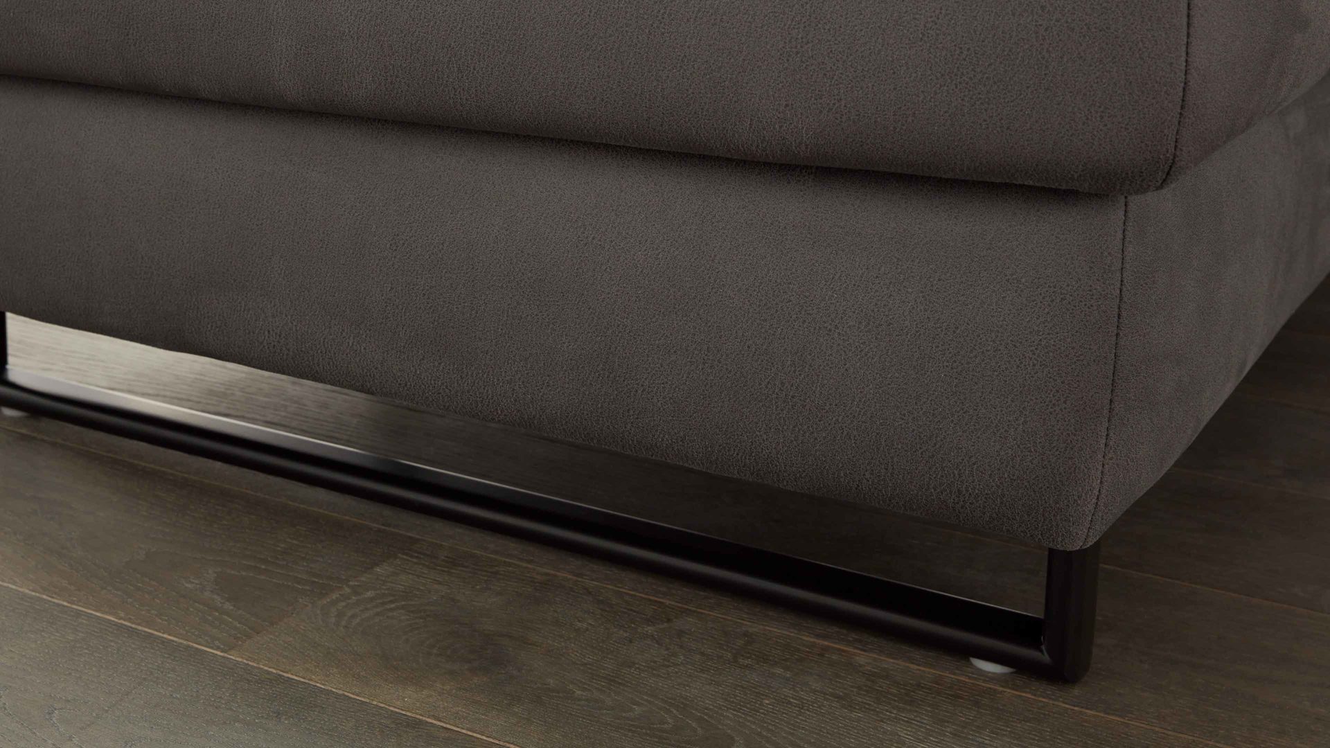 Ecksofa modulmaster aus Stoff in Anthrazit Modulmaster MM-ZE1147 - Ecksofa anthrazitfarbener Stoffbezug Deluxe & schwarze Metallfüße - Stellfläche ca. 266 x 227 cm