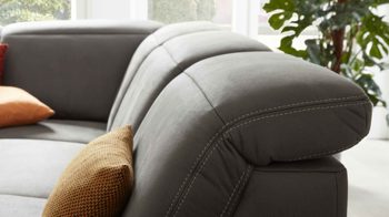 Ecksofa modulmaster aus Stoff in Anthrazit Modulmaster MM-ZE1147 - Ecksofa anthrazitfarbener Stoffbezug Deluxe & schwarze Metallfüße - Stellfläche ca. 266 x 227 cm