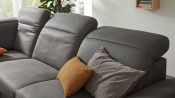 Ecksofa modulmaster aus Stoff in Anthrazit Modulmaster MM-ZE1147 - Ecksofa anthrazitfarbener Stoffbezug Deluxe & schwarze Metallfüße - Stellfläche ca. 266 x 227 cm