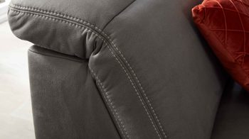 Ecksofa modulmaster aus Stoff in Anthrazit Modulmaster MM-ZE1147 - Ecksofa anthrazitfarbener Stoffbezug Deluxe & schwarze Metallfüße - Stellfläche ca. 266 x 227 cm