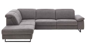 Ecksofa modulmaster aus Stoff in Anthrazit Modulmaster MM-ZE1147 - Ecksofa anthrazitfarbener Stoffbezug Deluxe & schwarze Metallfüße - Stellfläche ca. 266 x 227 cm