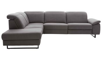 Ecksofa modulmaster aus Stoff in Anthrazit Modulmaster MM-ZE1147 - Ecksofa anthrazitfarbener Stoffbezug Deluxe & schwarze Metallfüße - Stellfläche ca. 266 x 227 cm