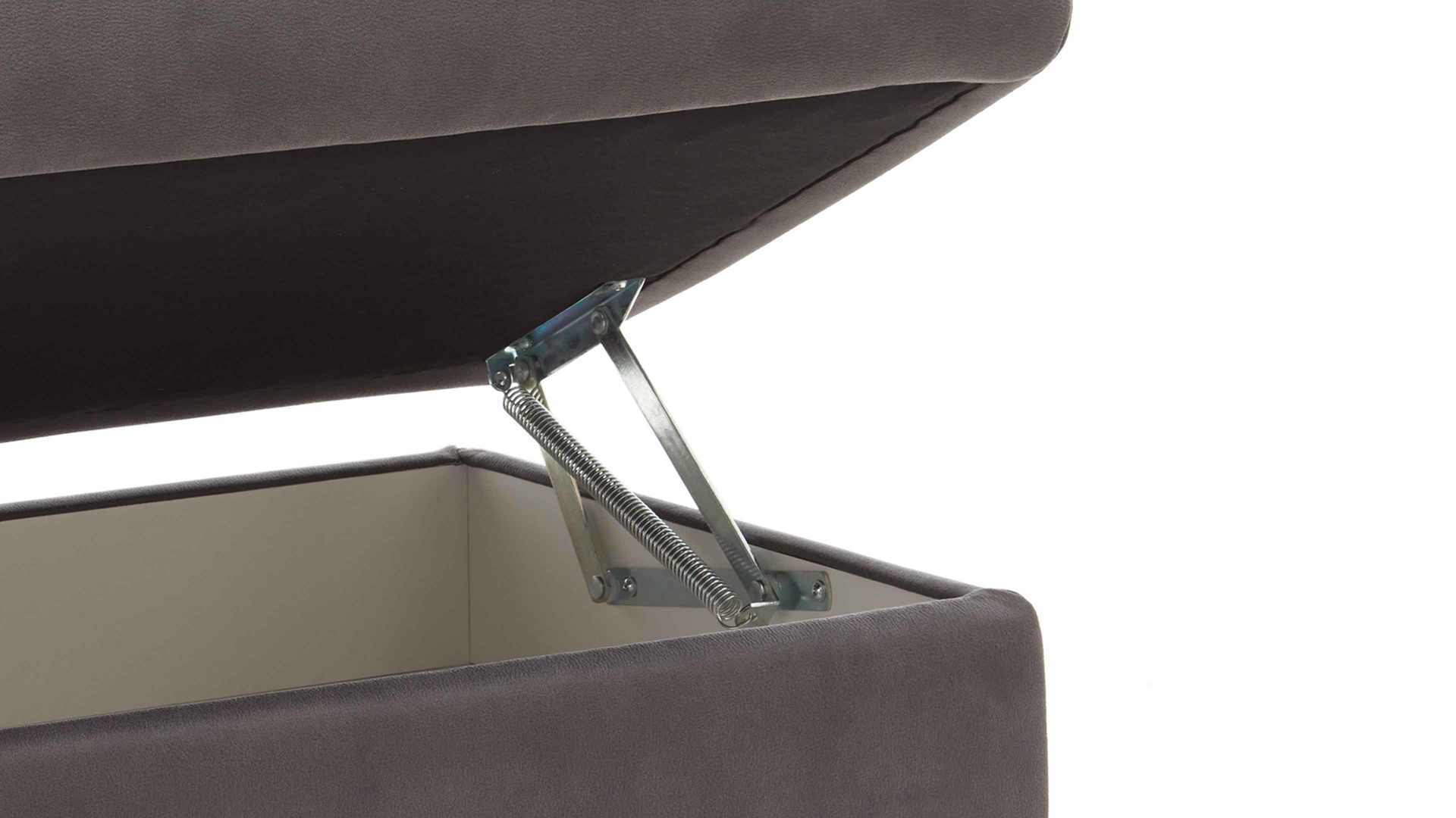 Funktionshocker modulmaster aus Stoff in Anthrazit Modulmaster MM-ZE1147 - XXL-Funktionshocker anthrazitfarbener Stoffbezug Deluxe & schwarze Metallfüße - ca. 132 x 67 cm