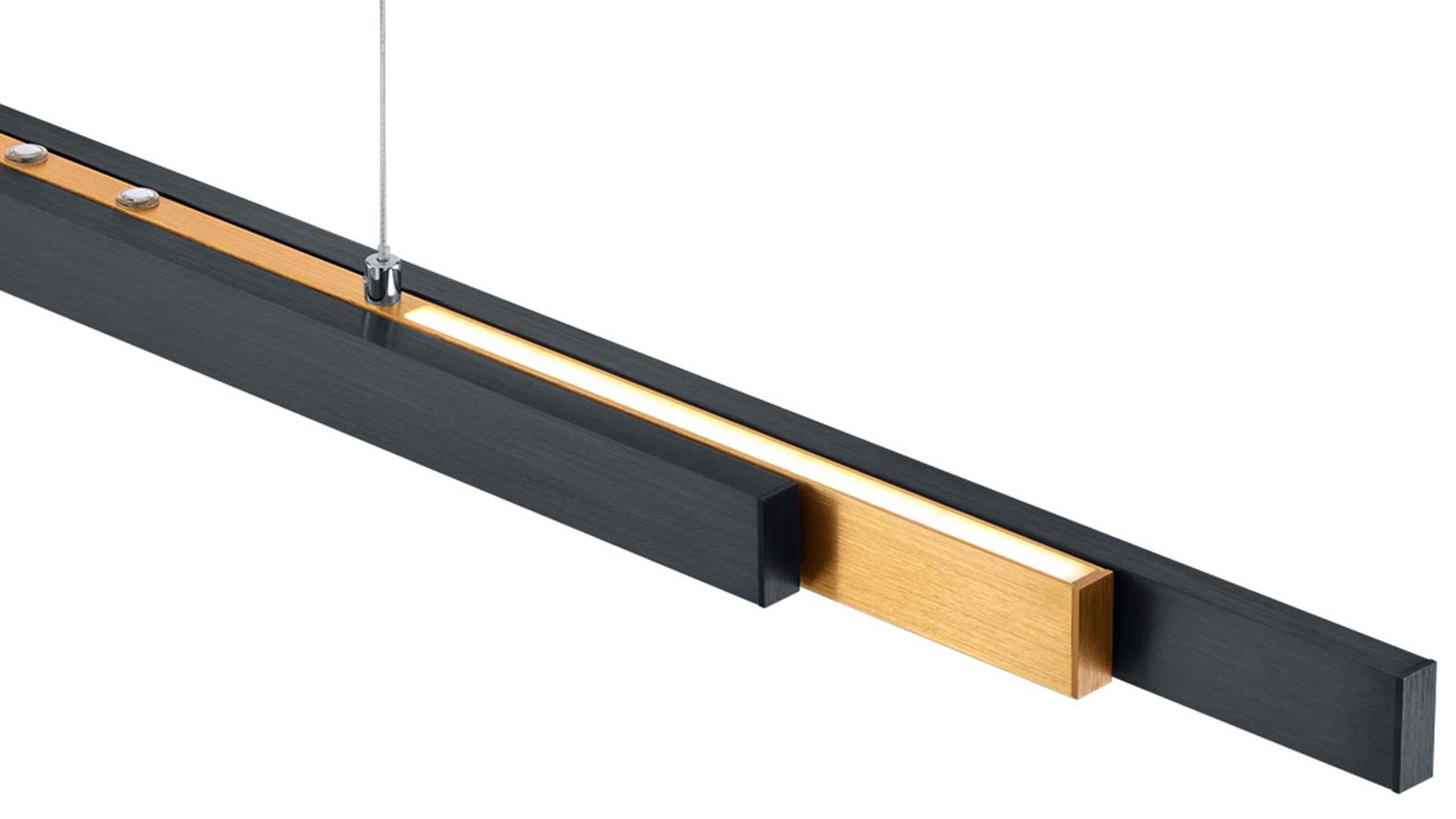 Pendelleuchte Trio lighting for you aus Metall in Schwarz TRIO Leuchten Serie Trajan Mattschwarz & Messing - Länge ca. 151 cm