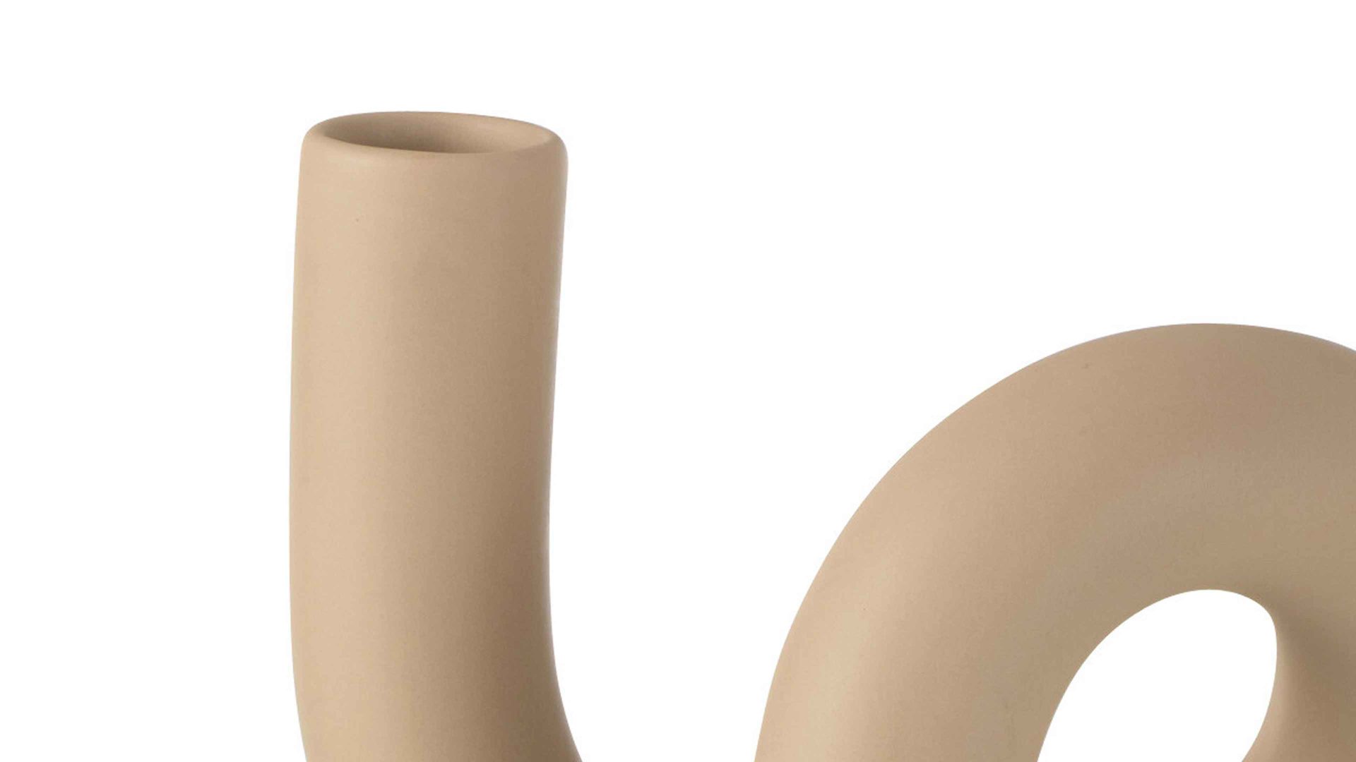 Kerzenständer Jolipa aus Keramik in Beige Kerzenständer Spirale beige Keramik - Länge ca. 17 cm