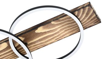 Deckenleuchte Eglo aus Holz in Holzfarben EGLO Leuchten Serie Boyal - Deckenlampe Pinienholz & schwarzer Stahl - Länge ca. 101 cm