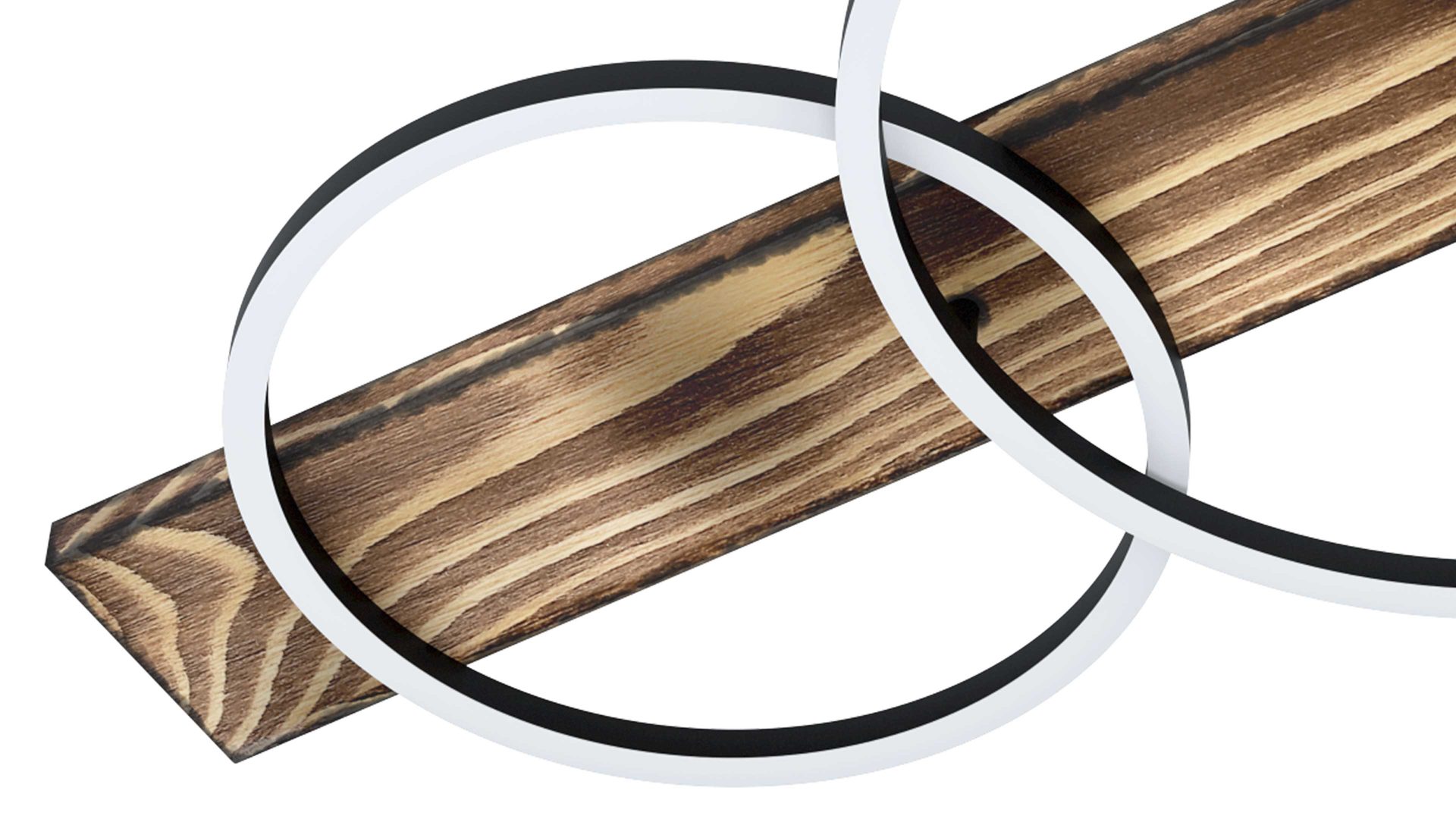 Deckenleuchte Eglo aus Holz in Holzfarben EGLO Leuchten Serie Boyal - Deckenlampe Pinienholz & schwarzer Stahl - Länge ca. 101 cm