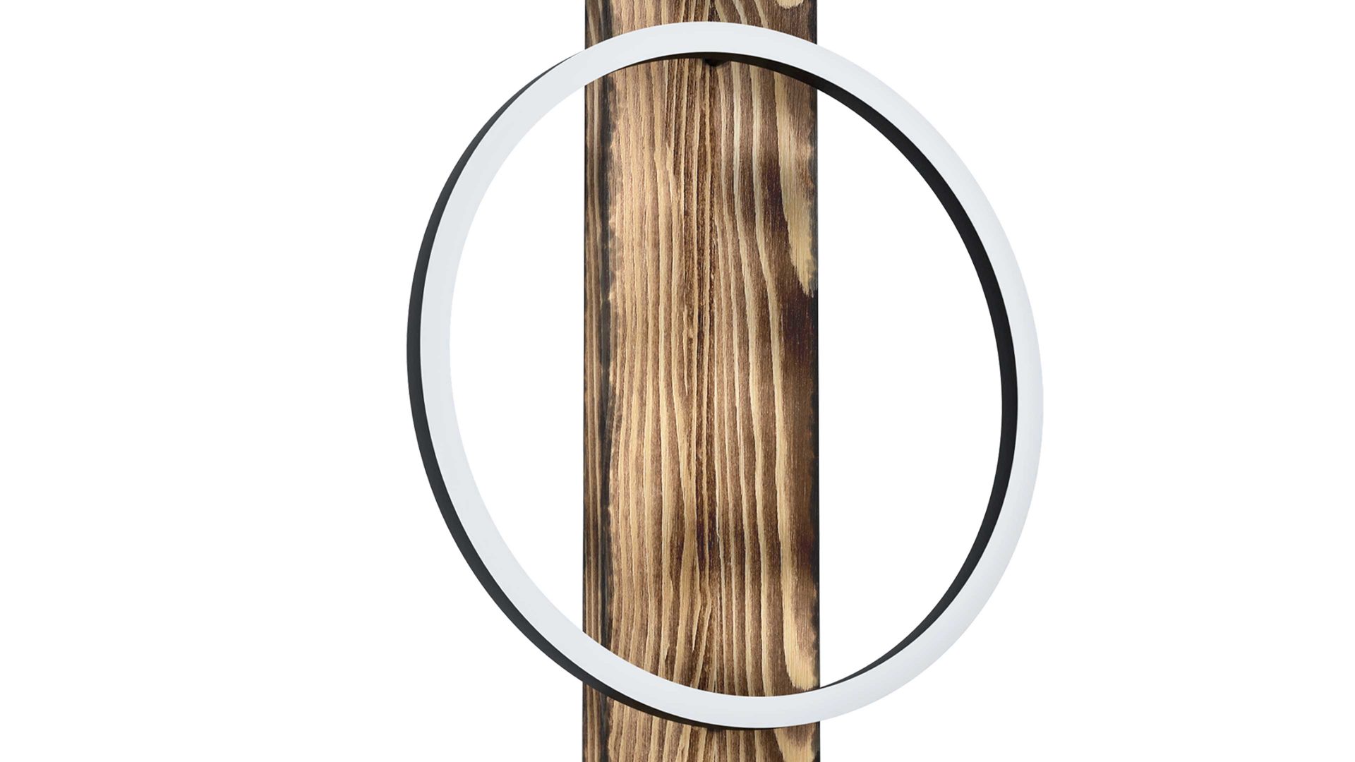 Wandleuchte Eglo aus Holz in Holzfarben EGLO Leuchten Serie Boyal - Wandlampe Pinienholz & schwarzer Stahl - Höhe ca. 56 cm