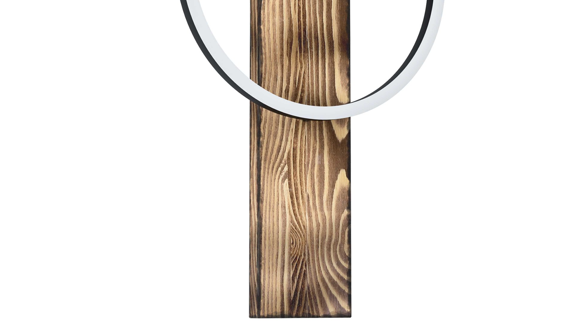 Wandleuchte Eglo aus Holz in Holzfarben EGLO Leuchten Serie Boyal - Wandlampe Pinienholz & schwarzer Stahl - Höhe ca. 56 cm