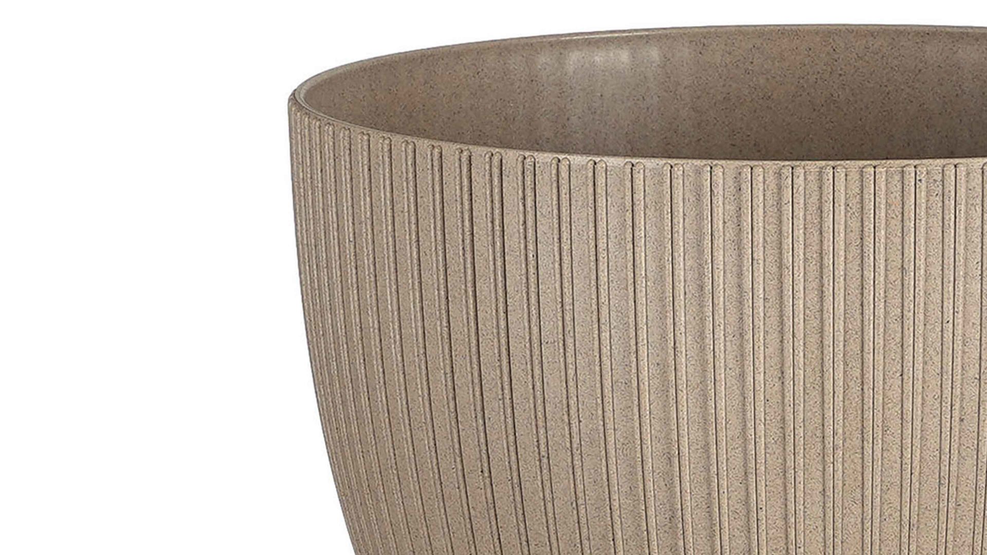 Pflanzkübel Edelman® aus Kunststoff in Hellbraun Pflanzschale Doppio taupefarbener Kunststoff - Durchmesser ca. 24 cm