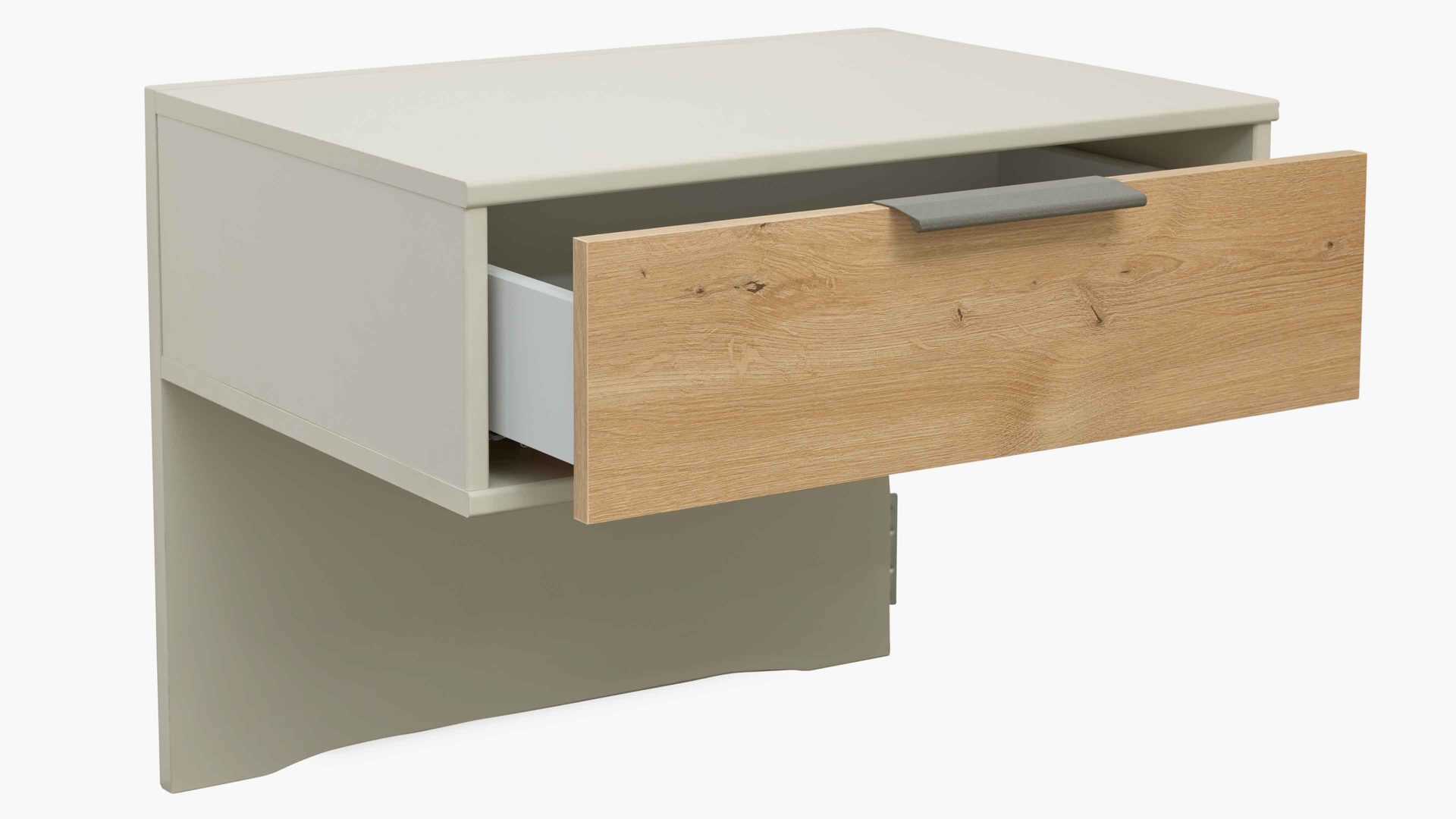 Möbelbeleuchtung Interliving aus Holz in Hellgrau Interliving Schlafzimmer Serie 1026 – Komplettzimmer mit Beleuchtung Champagner & Eiche bianco - Liegefläche ca. 180 x 200 cm