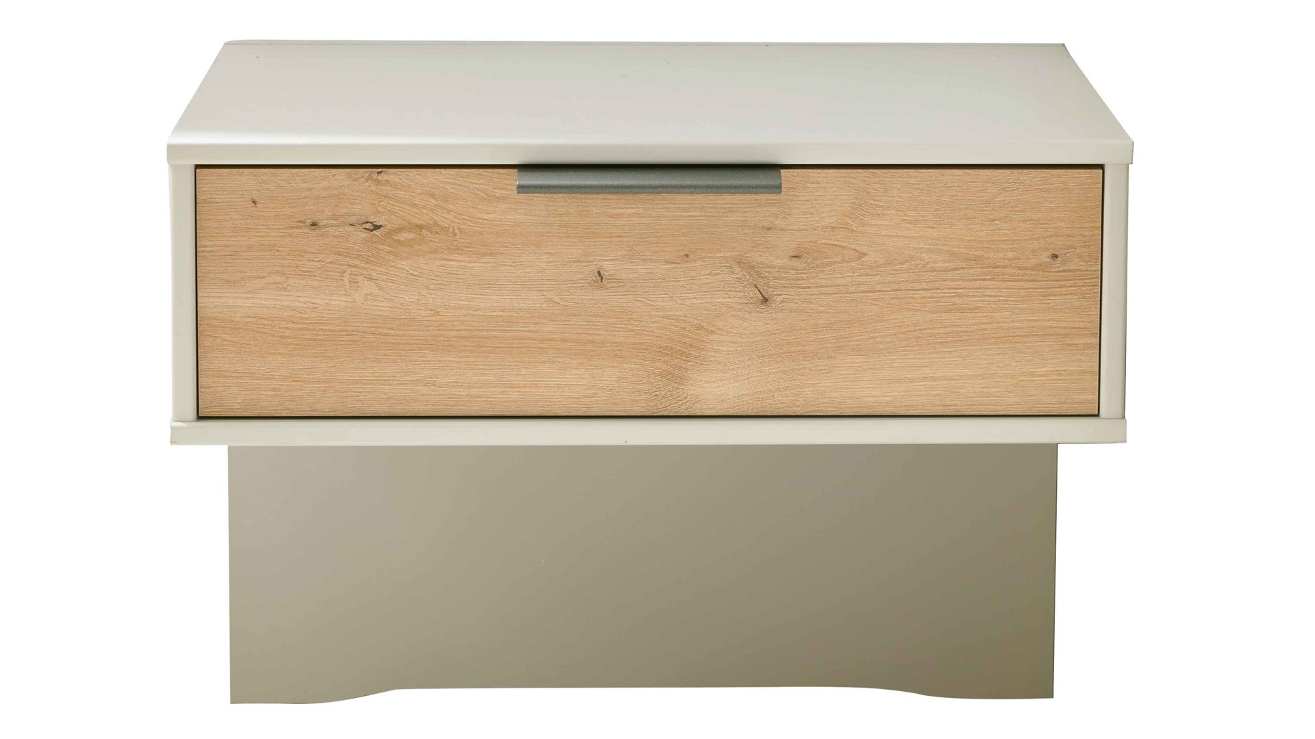 Nachtkommode Interliving aus Holz in Holzfarben Interliving Schlafzimmer Serie 1026 – Nachtkonsolen-Set Eiche bianco & Champagner - zweiteilig