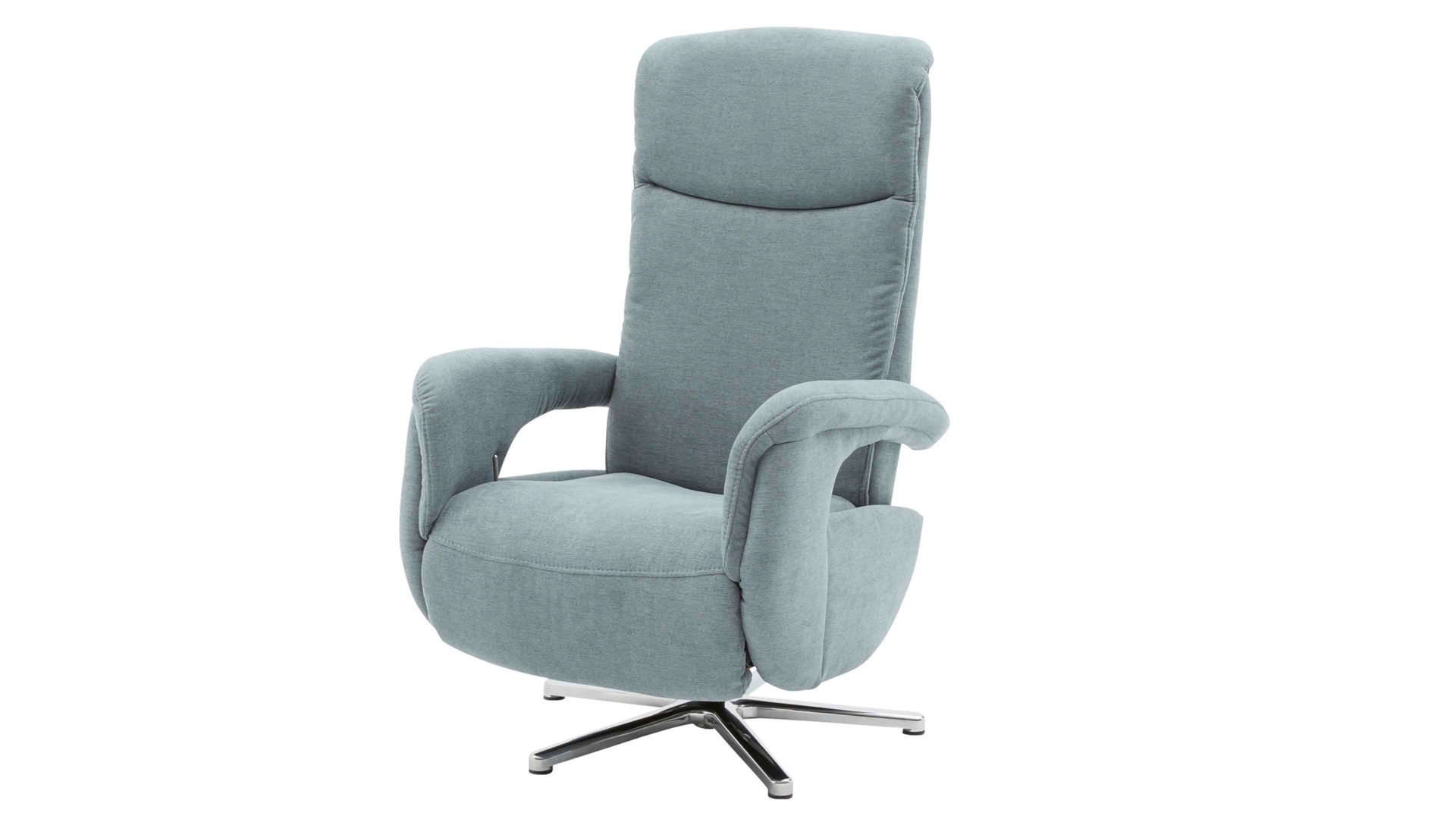 Relaxsessel modulmaster aus Stoff in Hellblau Modulmaster MM-MP1063 - Relaxsessel 1DRF stahlfarbene Chenille Nemo & Chrom-Kreuzfuß