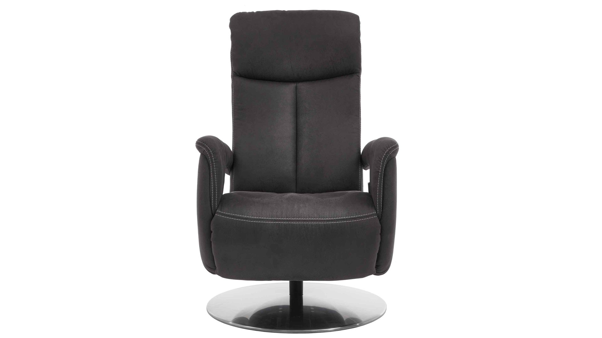 Relaxsessel modulmaster aus Stoff in Anthrazit Modulmaster MM-MP1063 - Relaxsessel 1DRF anthrazitfarbene Mikrofaser Saddle & Chrom-Tellerfuß