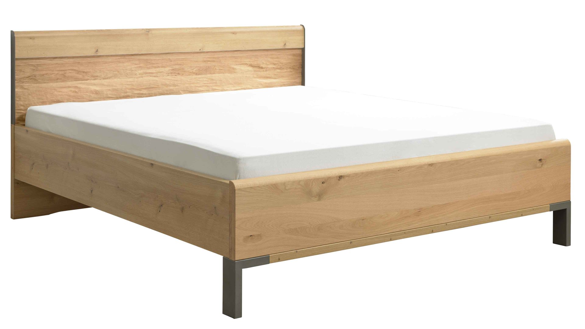 Bettgestell Interliving aus Holz in Holzfarben Interliving Schlafzimmer Serie 1027 – Bettgestell 458 Eiche bianco - Liegefläche ca. 180 x 200 cm