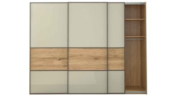 Komplettzimmer Interliving aus Holz in Hellgrau Interliving Schlafzimmer Serie 1027 – Komplettzimmer 001 Eiche bianco & Champagner - vierteilig