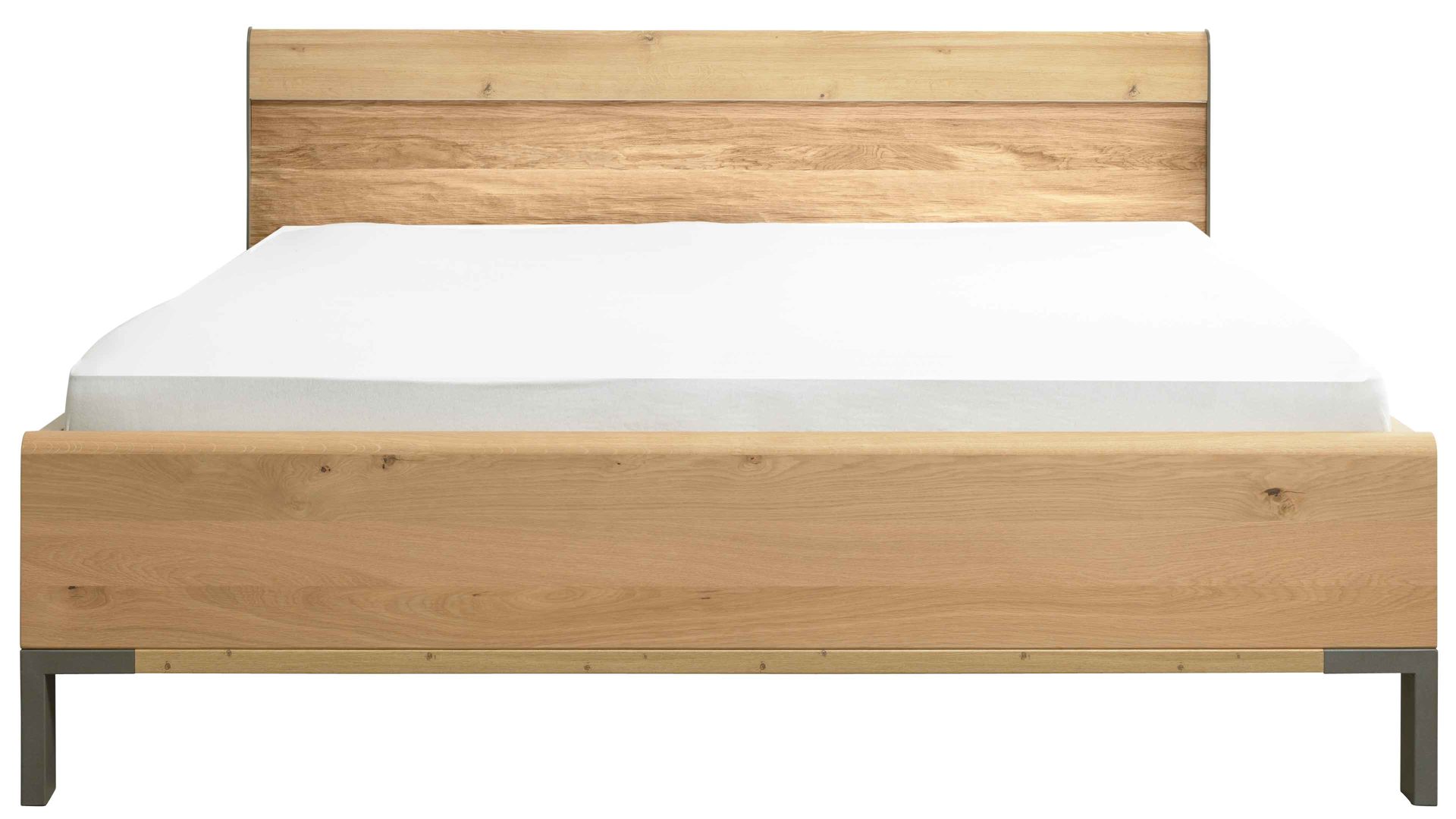 Bettgestell Interliving aus Holz in Holzfarben Interliving Schlafzimmer Serie 1027 – Bettgestell Eiche bianco - Liegefläche ca. 180 x 200 cm