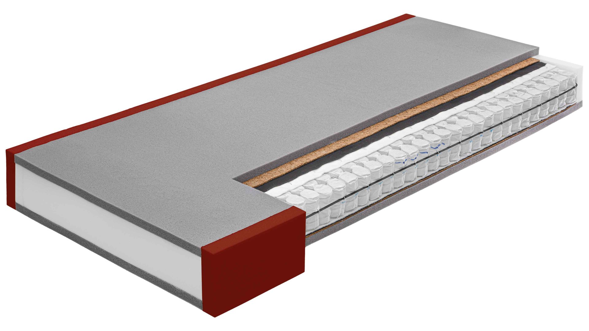 Federkernmatratze Interliving aus Stoff in Weiß Interliving Matratze Medikontur 1930 H4, Taschenfederkern – Liegefläche ca. 90 x 200 cm