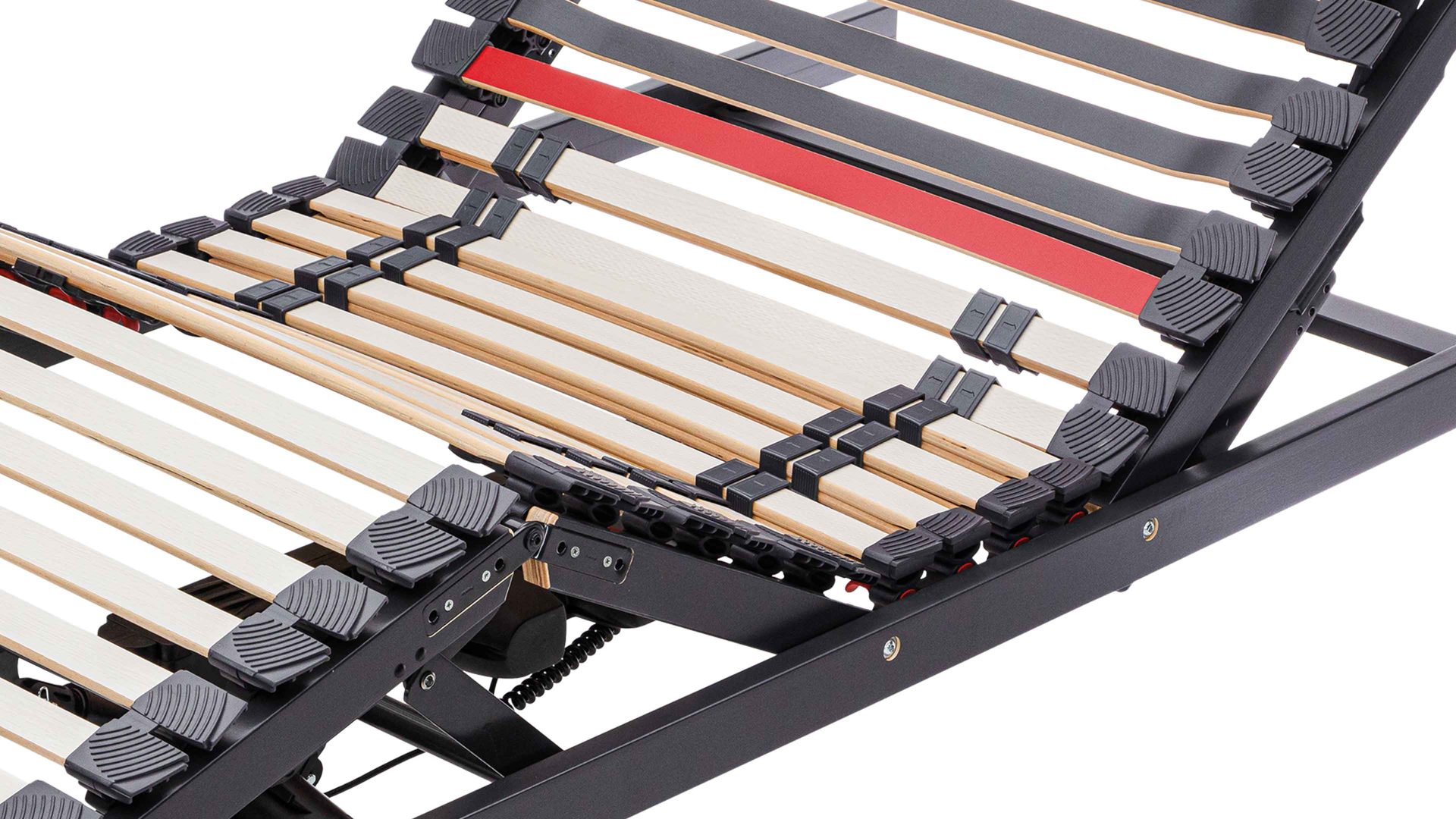 Lattenrost Interliving aus Holz in Anthrazit Interliving Lattenrost Serie 1950 mit zwei Motoren Funk & zwei Motoren – Liegefläche ca. 90 x 200 cm