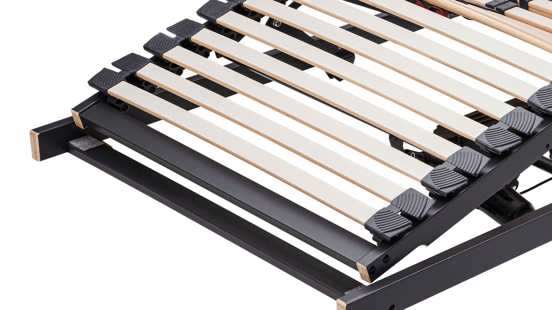 Lattenrost Interliving aus Holz in Anthrazit Interliving Lattenrost Serie 1950 mit zwei Motoren Funk & zwei Motoren – Liegefläche ca. 90 x 200 cm