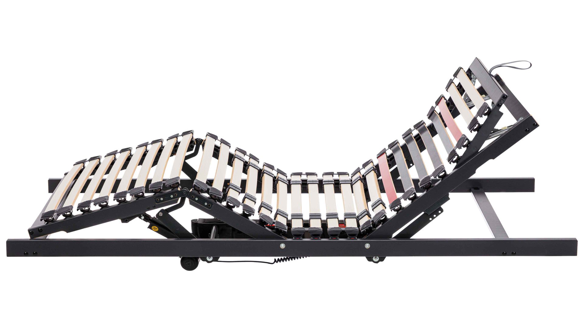 Lattenrost Interliving aus Holz in Anthrazit Interliving Lattenrost Serie 1950 - V6585 Funk & zwei Motoren – Liegefläche ca. 90 x 200 cm