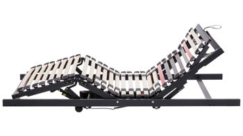 Lattenrost Interliving aus Holz in Anthrazit Interliving Lattenrost Serie 1950 mit zwei Motoren Kabel & zwei Motoren – Liegefläche ca. 140 x 200 cm