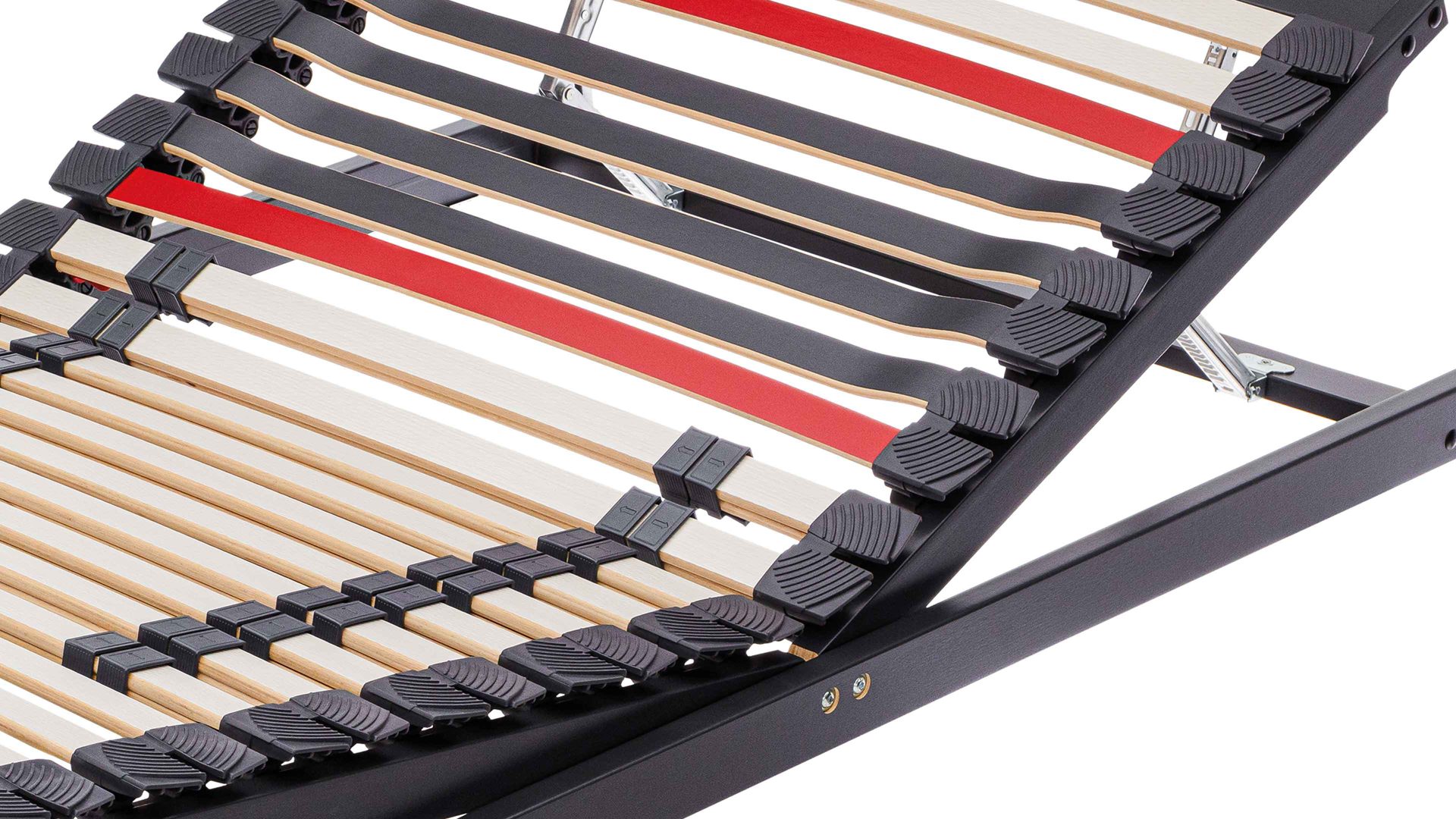 Lattenrost Interliving aus Holz in Anthrazit Interliving Lattenrost Serie 1950 mit manueller Verstellung manuell verstellbar – Liegefläche ca. 90 x 190 cm
