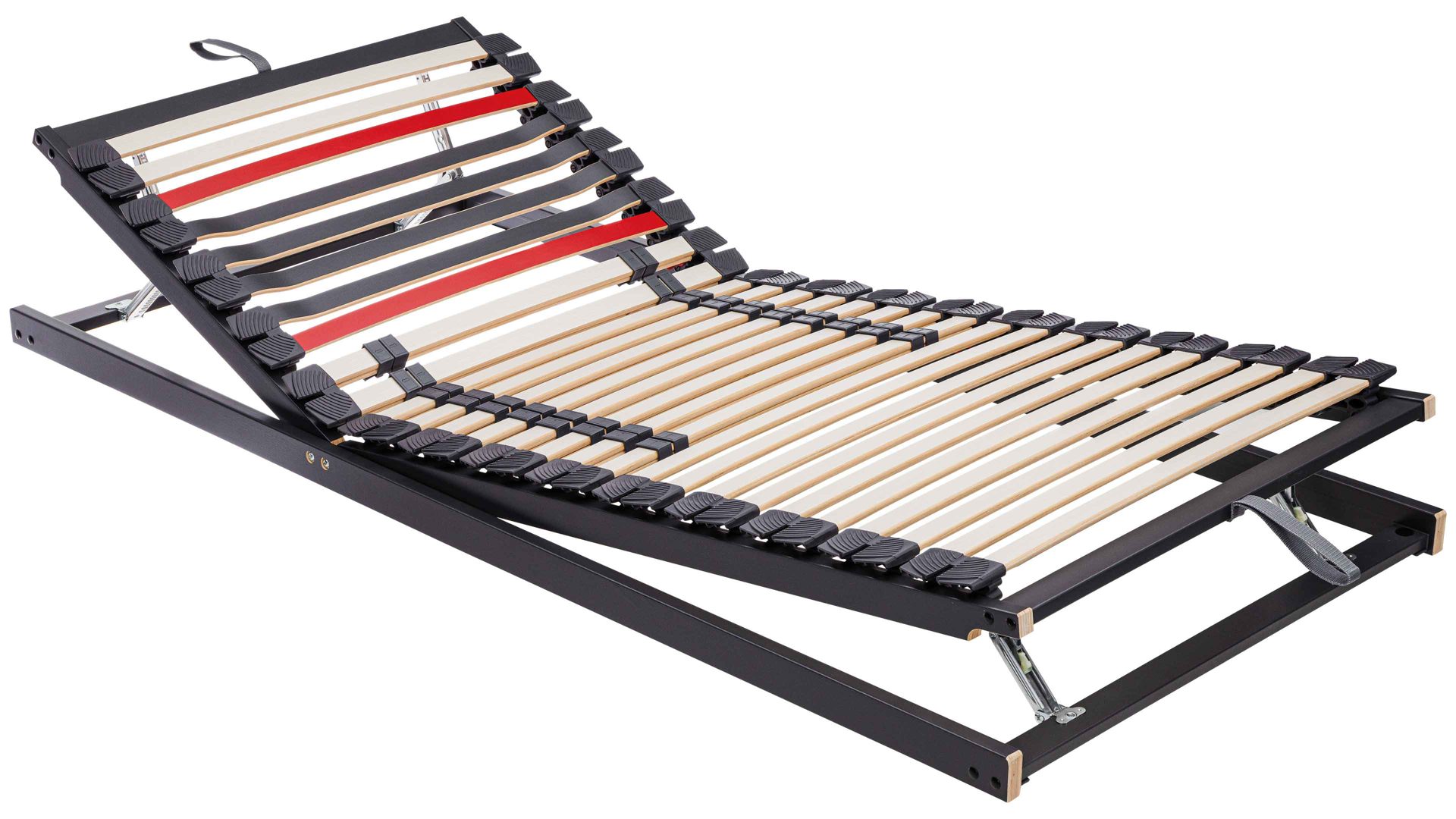 Lattenrost Interliving aus Holz in Anthrazit Interliving Lattenrost Serie 1950 mit Hebehilfe mit Hebehilfe manuell verstellbar – Liegefläche ca. 100 x 200 cm