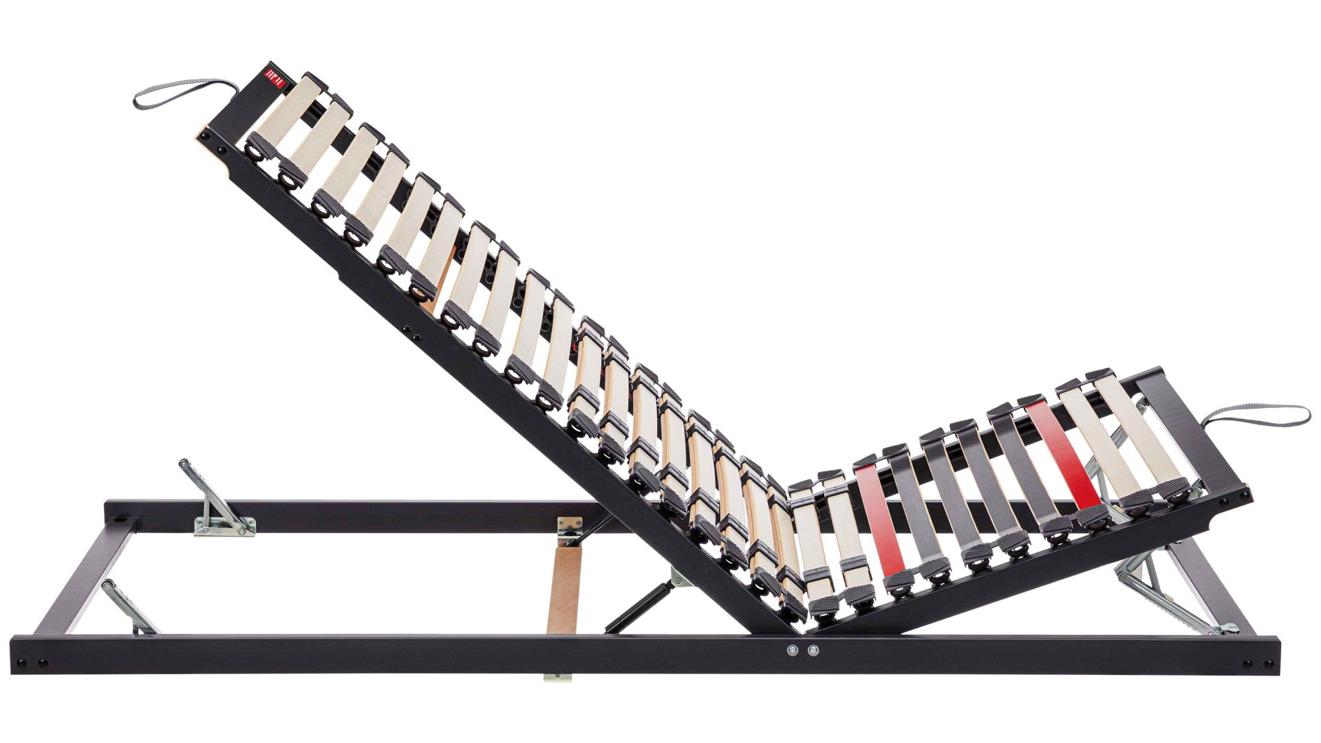 Lattenrost Interliving aus Holz in Anthrazit Interliving Lattenrost Serie 1950 manuell verstellbar – Liegefläche ca. 90 x 200 cm