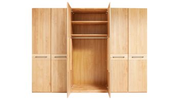 Komplettzimmer Interliving aus Holz in Holzfarben Interliving Schlafzimmer Serie 1028 – Komplettzimmer Erle & Carbon – vierteilig, sechstürig